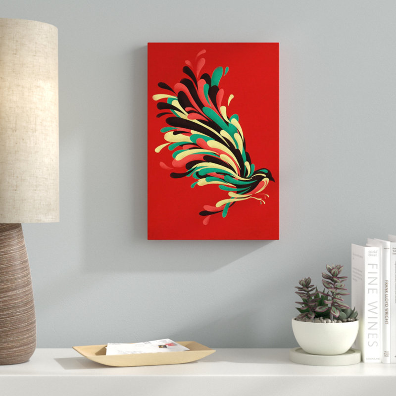 «Avian», reproduction d'art sur toile tendue, H 48 po x l 32 po x P 1,5 po, Toile avec cadre noir, Pas de tapis