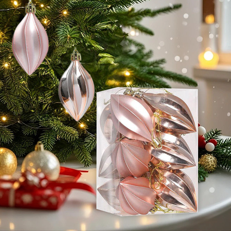 Ensemble de 12 ornements d'arbre de Noël en plastique en forme de carambole suspendue en forme de carambole pour les fêtes