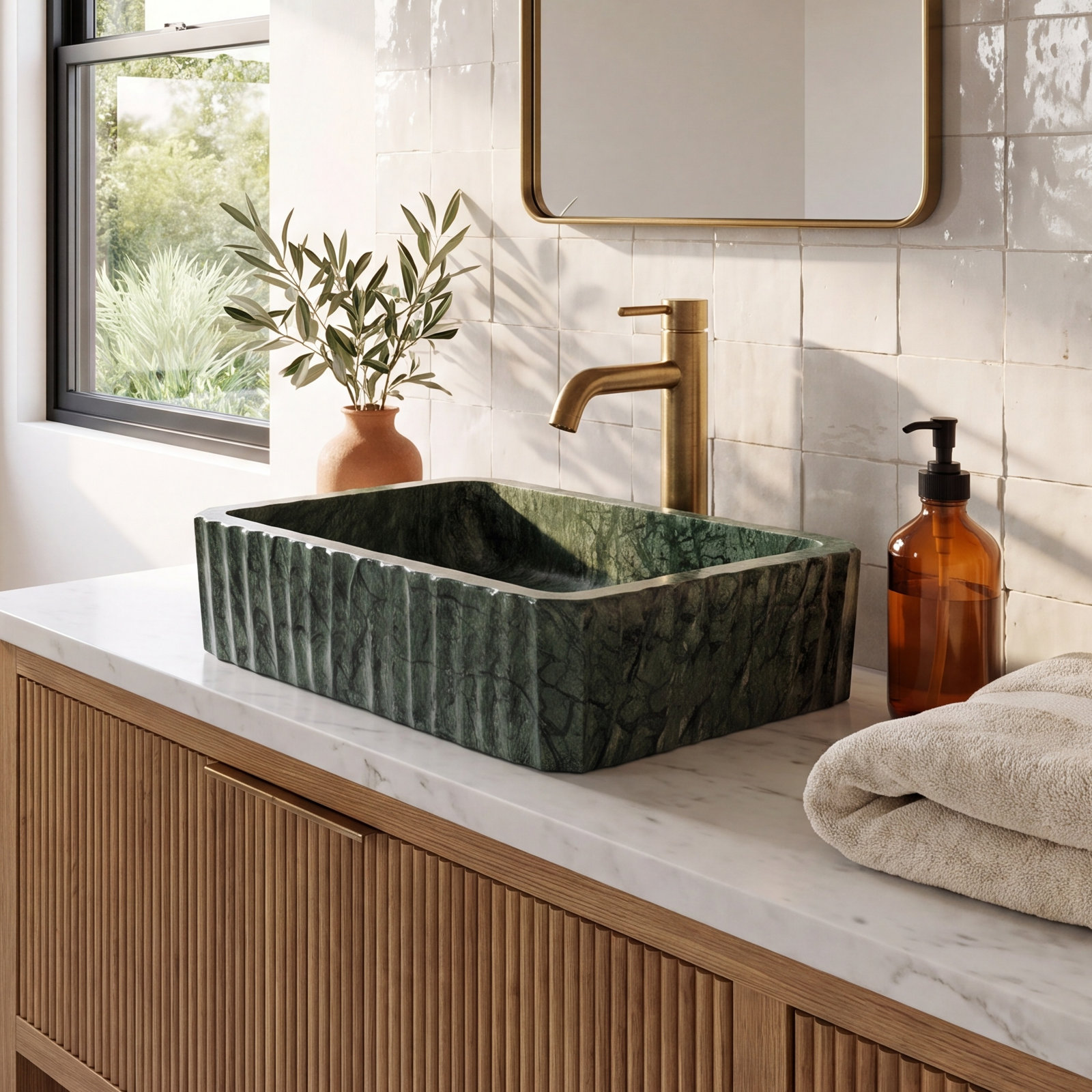 Marble Rectangular Bathroom Sink
