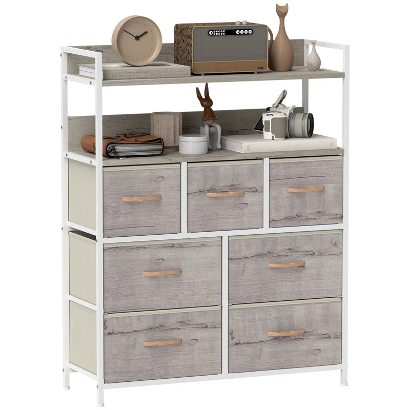 79cm W 7 - Drawer Chest of Drawers, Natural Wood Finish