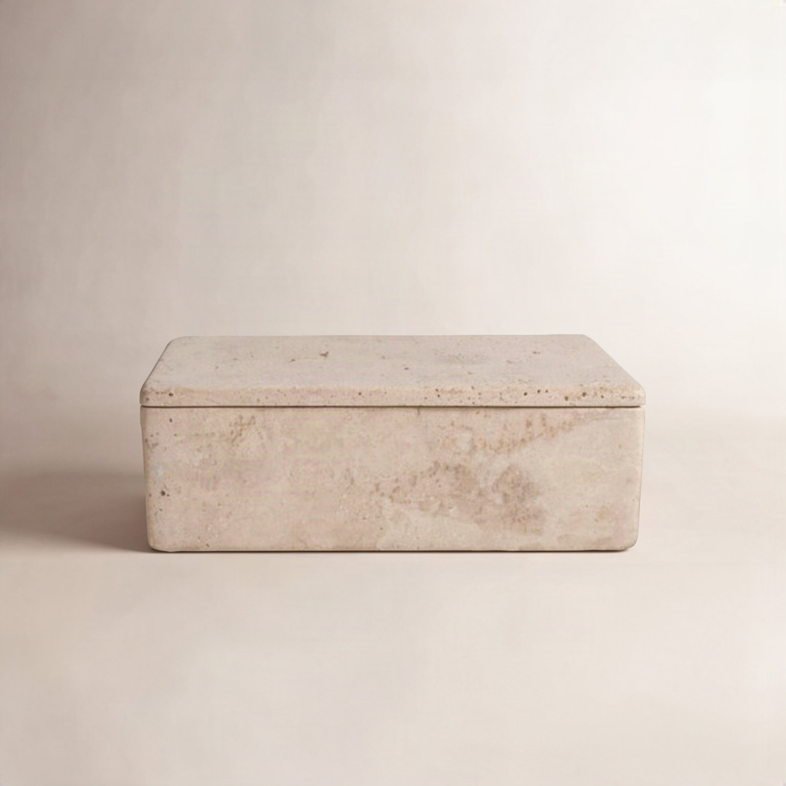 Small Travertine Rectangular Box