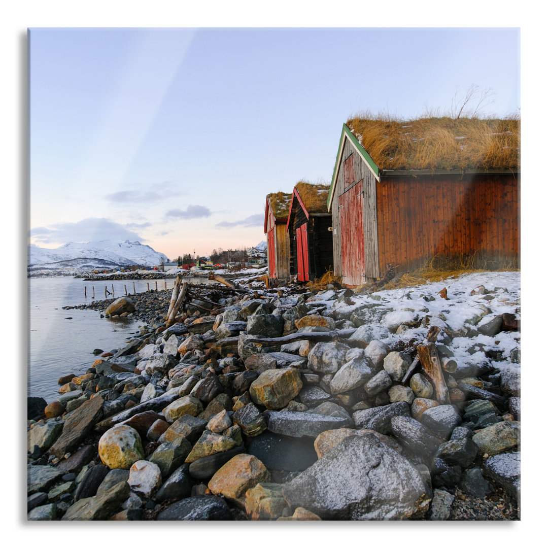 Glasbild Tromso Seeufer Norwegen