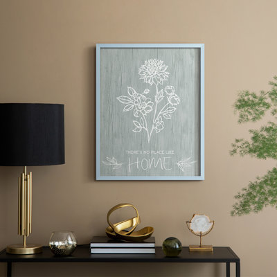«No Place Like Home», reproduction encadrée en bois massif