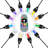 Outdoor Colour Changing LED S14 String Lights with Remote, 24 Feet RGB, 12 Shatter Resistant Bulbs on Wire-2002034237