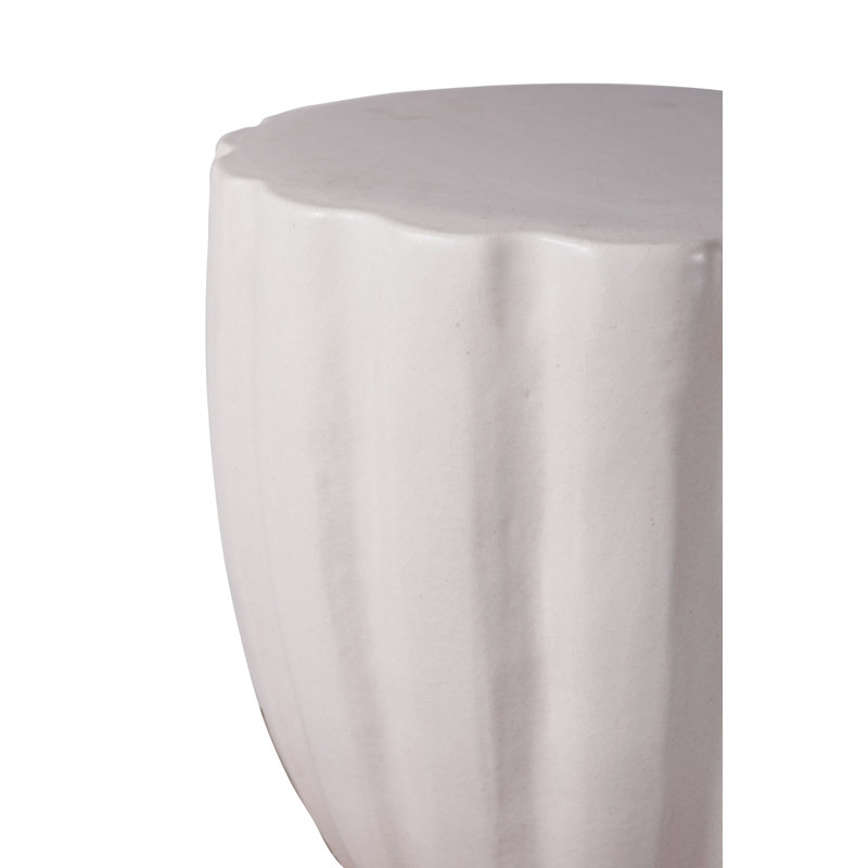 Ceramic Accent Stool, Linen Semi-Gloss