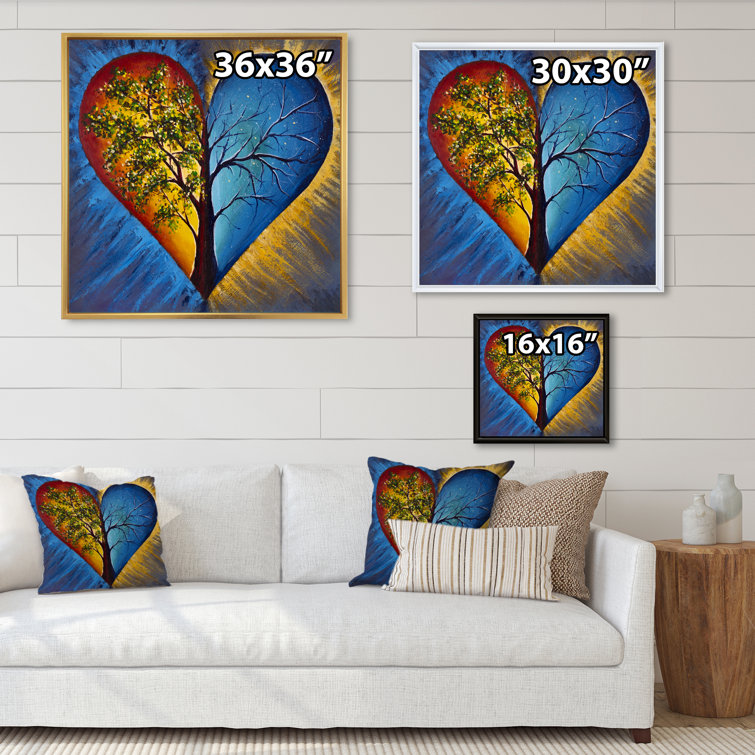 Trinx Tree Heart In Blue And Orange Tree He In Blue And Orange On