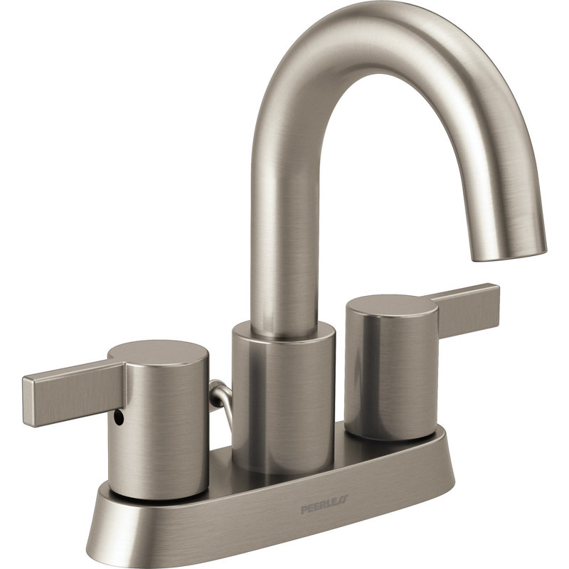 Precept Two Handle Centerset Bathroom Faucet with Drain Assembly, Brushed Nickel