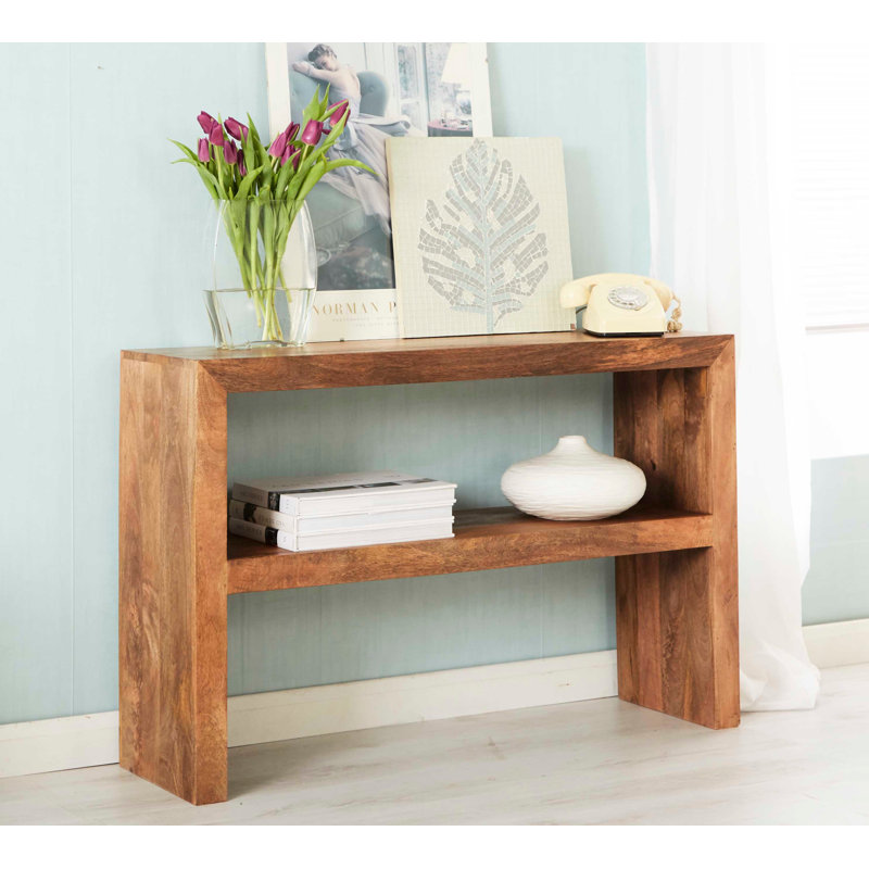Adeliza 118cm Solid Wood Console Table, Light Mango