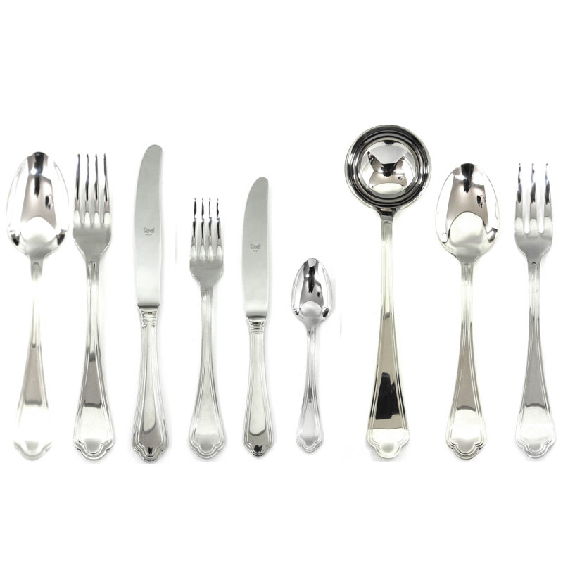 Leonardo Flatware Set with H/H Knives - 39 Pieces - Stainless Steel