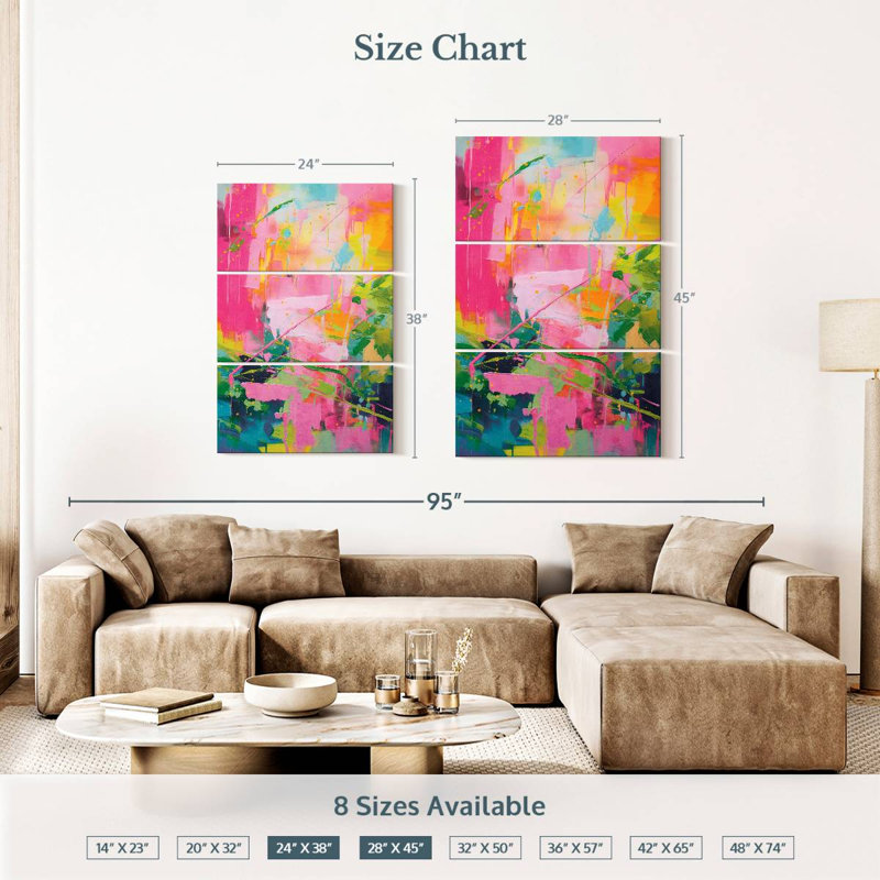 Avery Abstract Vibrant Hues, 38" H x 24" W
