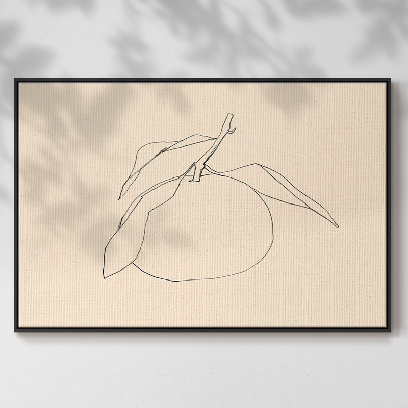 Citrus Contour I, reproduction d'art sur toile, H 25 po x l 37 po x P 2 po, Cadre noir