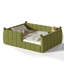Grand lit simple tapissier au sol pour grand lit pour enfants, lit au sol Montessori avec rails de sécurité complets, cadre de lit bas pour garçons filles, vert-129754638-129754636