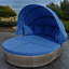 Joscelin 66.1'' Wide Round Wicker Patio Daybed with Cushions-737048921