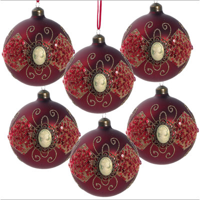 D3,9 po, boules de Noël décoratives, boules suspendues en verre pour décorations de fêtes, lot de 6