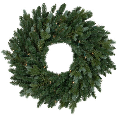 Pre-Lit Blue Spruce Artificial Christmas Wreath 48-Inch Clear Lights -  Northlight Seasonal, NORTHLIGHT V94163