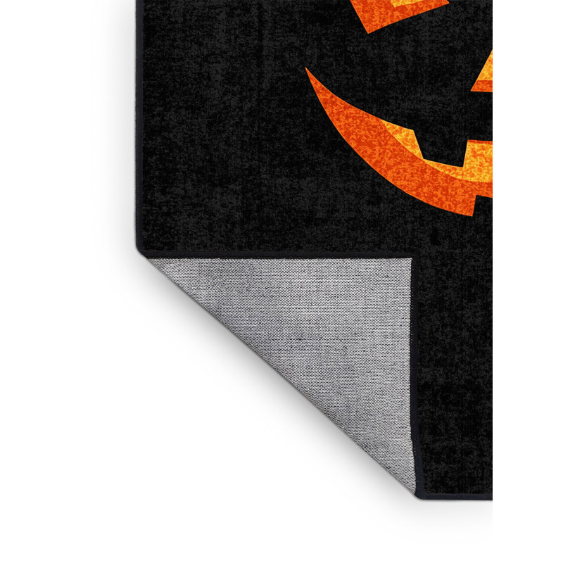 Machine Washable Andrus Halloween Modern & Contemporary Abstract Rug in Black – Black Binding, 6 X 9