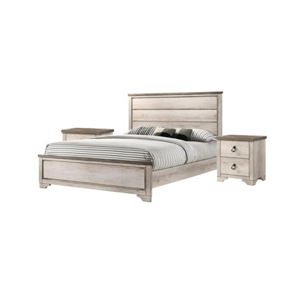 Transitional Full Bed Frame In Distressed Brown Driftwood, Cottage Style Bedroom Modern With Driftwood And Panel For