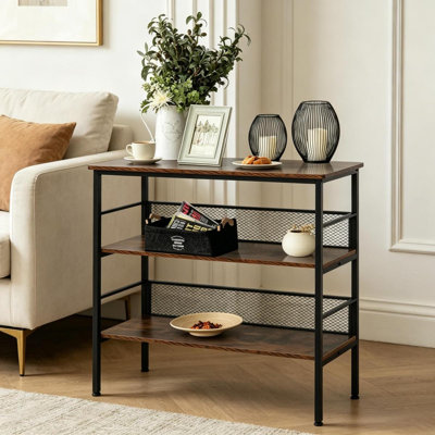 Étagère de plancher multifonctionnelle, étagère ouverte à 3 niveaux, organisateur de tablette peu encombrant, étagère de rangement sur pied