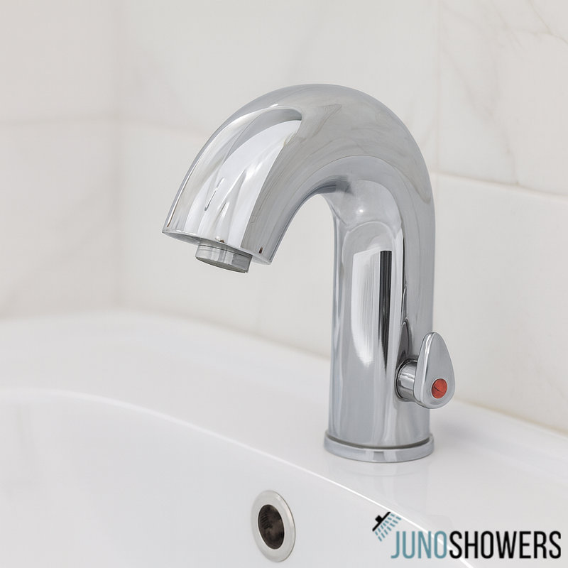 Robinet à capteur de mouvement thermostatique Juno - Robinet sans contact chromé pour cuisine et salle de bain