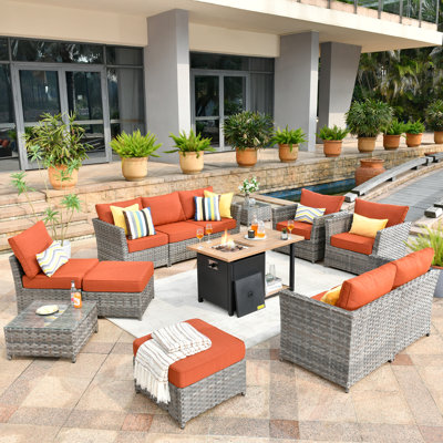 Tawanica 8 - Person Patio Conversation Set with Cushions