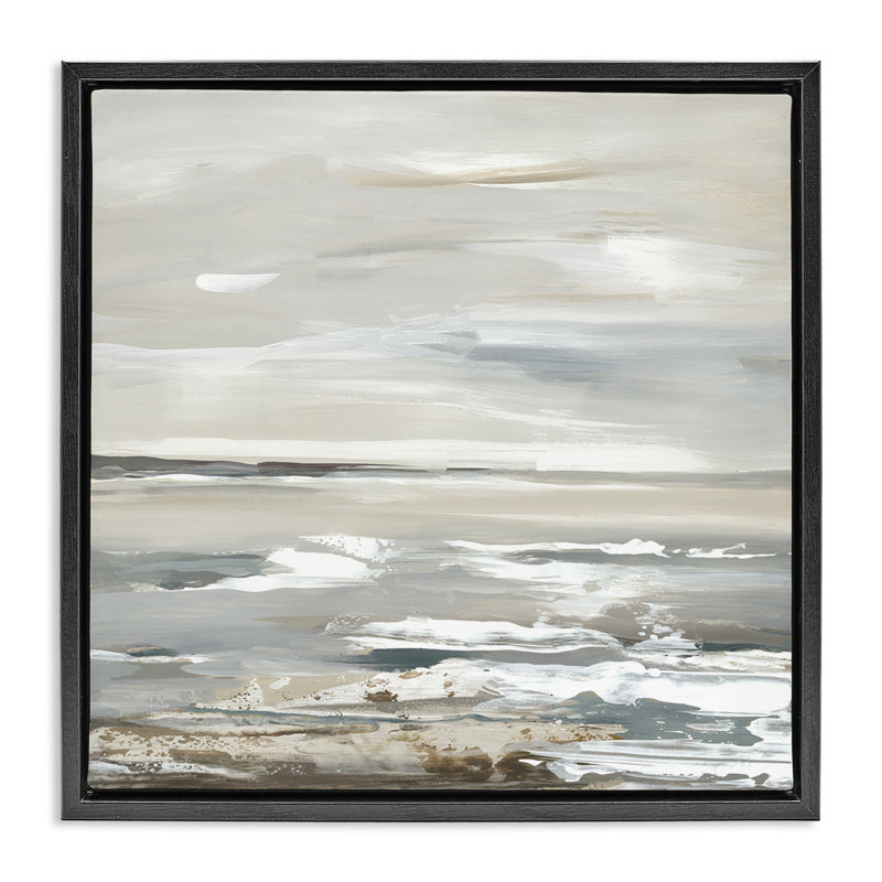  «Waves Impression», art mural encadré flottant par Lera, Cadre flottant noir de jais, H 18 po x l 18 po