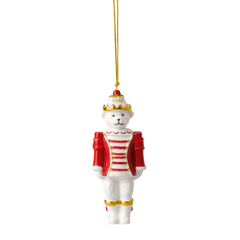 Villeroy & Boch - Christmas Classics Ornament Christmas Teddy Nutcracker 2026 Gold, Limited, Premium Porcelain Christmas Decoration