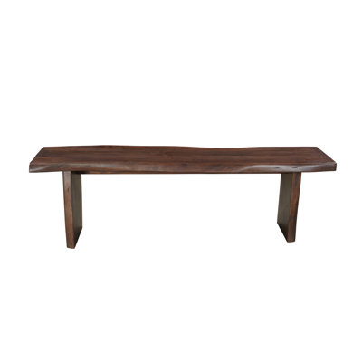 Live Edge Solid Wood Dining Bench by Loon Peak