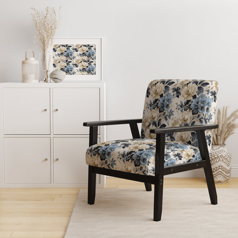 Chaise d'appoint florale Cobalt, Motif victorien chic et urbain VI