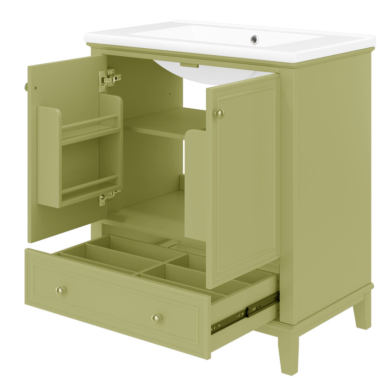 Meuble-lavabo simple 30 po, Vert