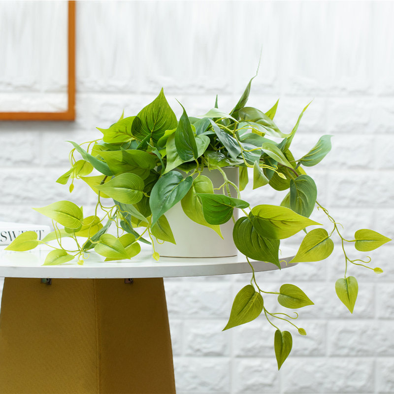 Faux feuillage en pot en céramique, Blanc, 1