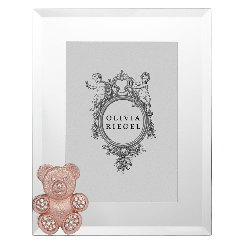 Teddy Bear 4" x 6" Picture Frame, Gold/White, 5" x 7"