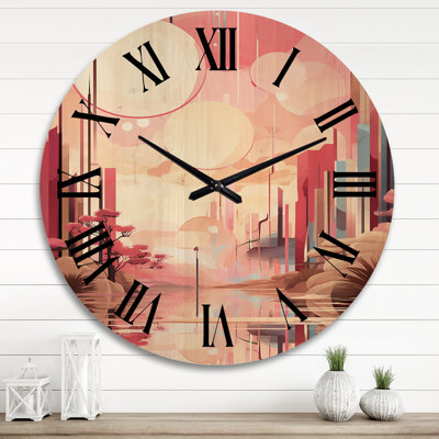 Horloge murale en bois massif Phillipsburg