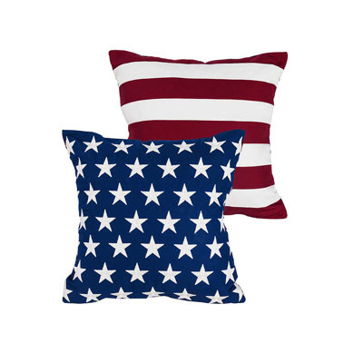 Indoor/Outdoor Star-Spangled Double-Sided Flag Pillow