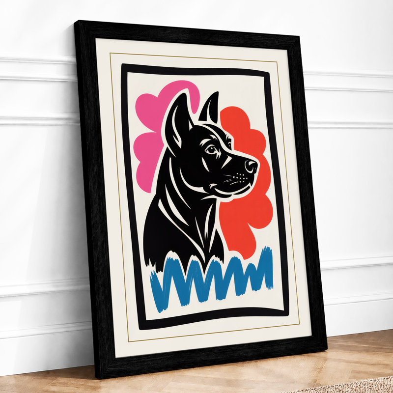 Dog's Head In Profile Graphic Art - Print, Black, A3 - 42.0 x 29.7 cm