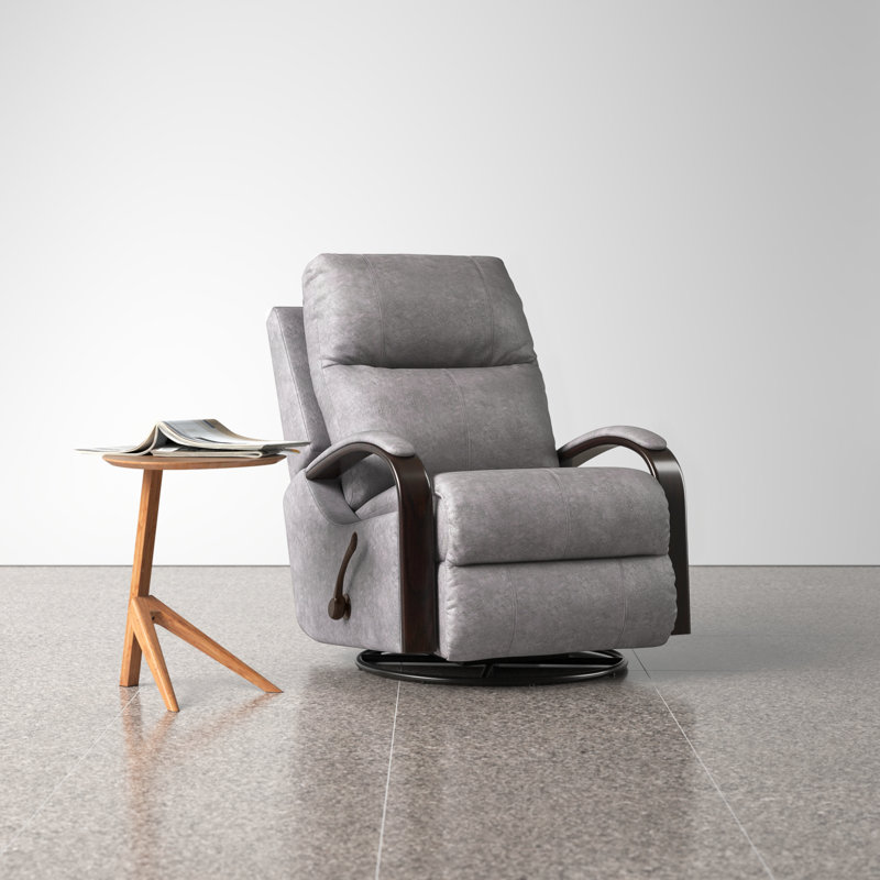 Fauteuil inclinable et pivotant pivotant Fouts, 100 % polyester gris