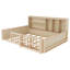 Base de lit plateforme double en bois pour enfants avec barrière de sécurité-1480254244