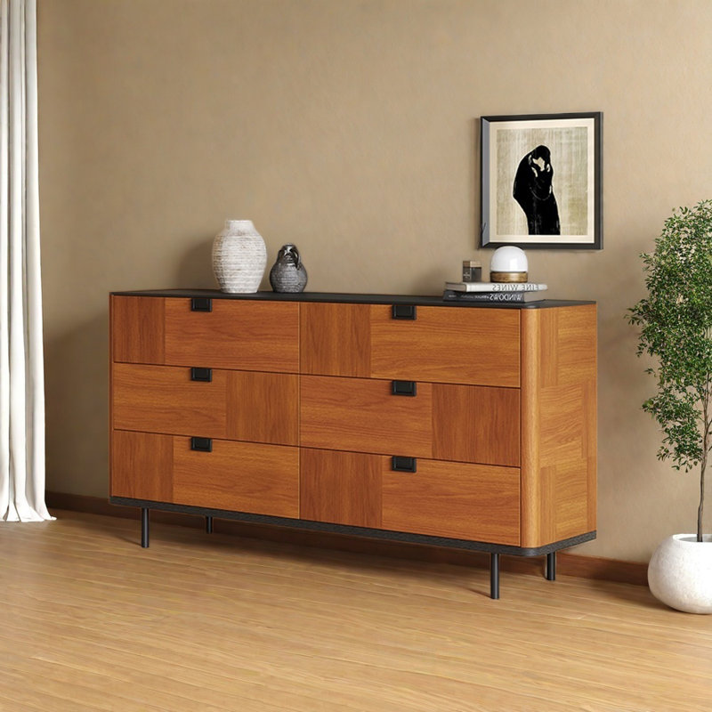 Buffet rétro en placage de bois moderne