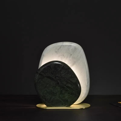  Lampe de table en marbre Eclipse - 35Cm (13,77 ") de hauteur, DEL, design moderne pour une décoration intérieure élégante