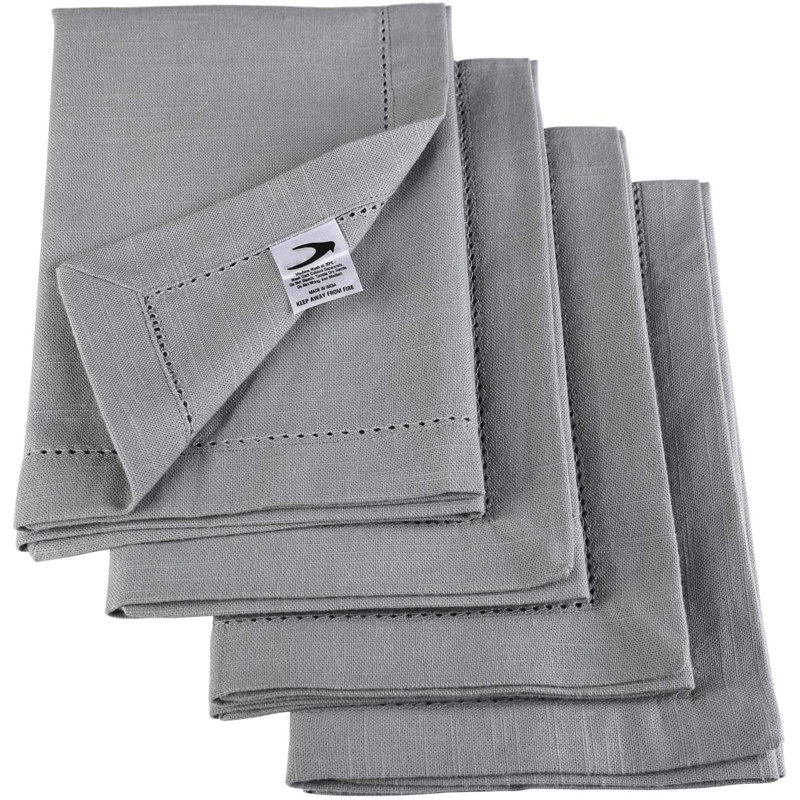 Azelia Cotton Solid Colour Square Napkin, Grey