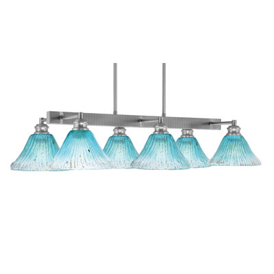 Edge 6 Light Bar Shown With 7" Teal Crystal Glass