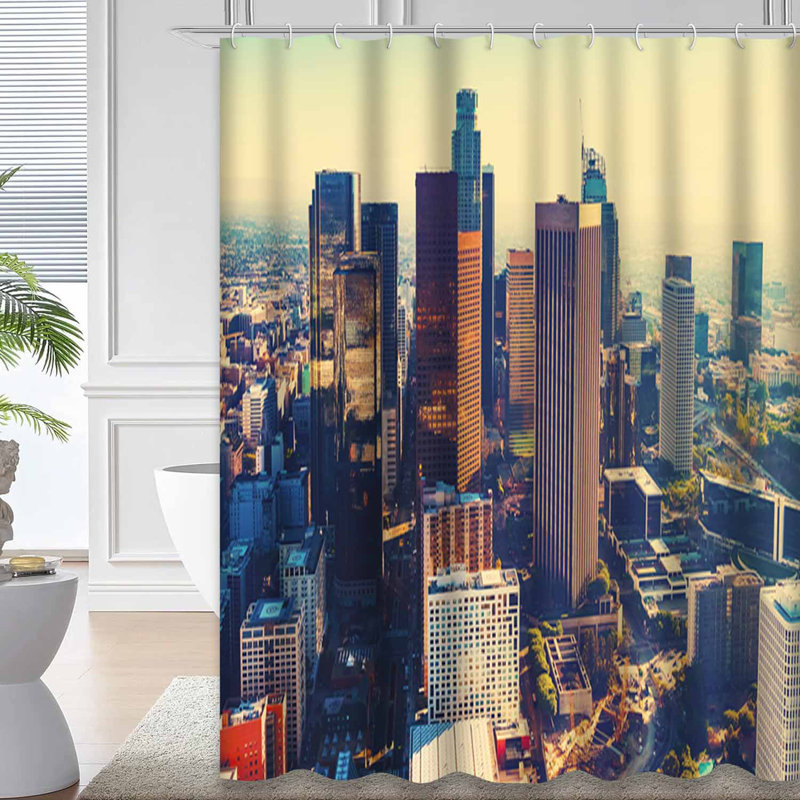 Rideau de douche avec 12 crochets City Skyline City, L 72 po x l 84 po