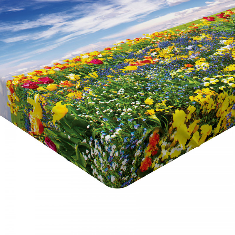 Microfiber Floral Fitted Sheet, Full Fitted Sheet