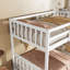Lit superposé simple en bois d'hévéa simple avec 2 tiroirs, convertible en 2 lits simples, lit superposé simple avec échelle et garde-corps, blanc-805094256-805094257