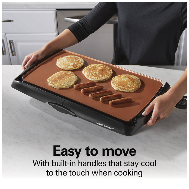 31" Black Ceramic Nonstick Electric Griddle with Cool-Touch Handles