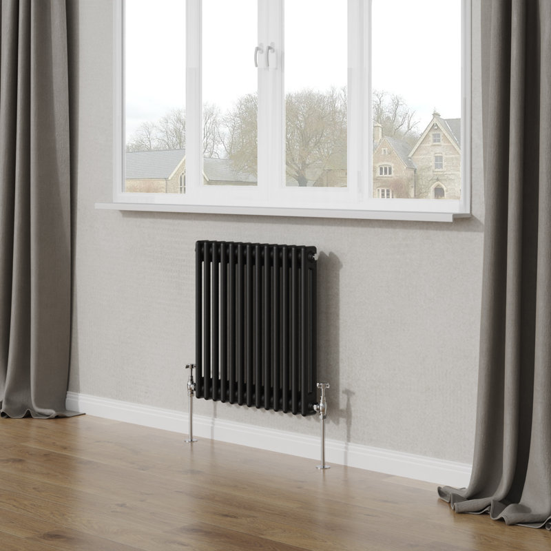 Peasely Horizontal Traditional Column Radiator, 60cm H x 60.5cm W x 7cm D