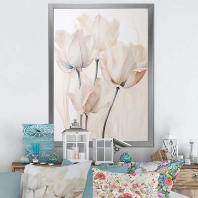 «Minimalisme beige tulipes symphonie I sur toile»
