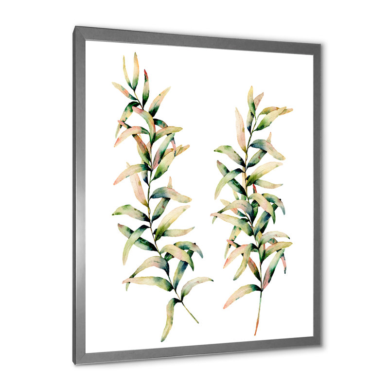 Branches d'automne - Peinture sur toile, H 20 po x l 12 po x P 1po, Cadre photo argenté