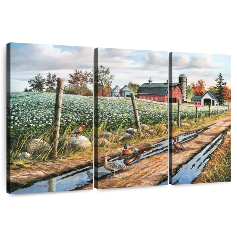 Alvord Pheasants And Buckwheat, 20" H x 33" W