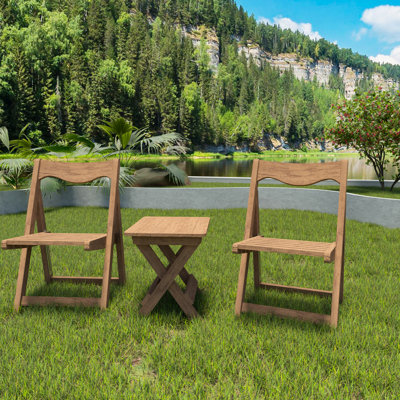 Outdoor Bistro Made From Hips With 2 Chairs And Rectangular Table, Look For Backyard Foldable In Balcony Use