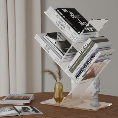 3tier Acrylic Bookshelf For Books Cds  Movies